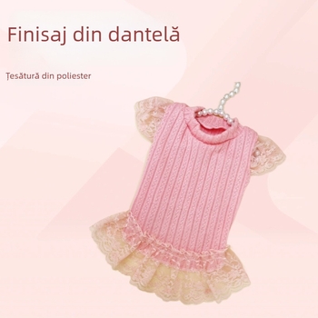 Rochie pentru animale de companie, universală pentru pisici și câini, rochie din dantelă în stil prințesă, prietenoasă cu pielea și respirabilă, potrivită pentru toate sezoanele
