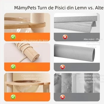 Turn pentru pisici din pluș, crem, pentru uz casnic, mărime medie, economie de spațiu, stâlp de zgâriere
