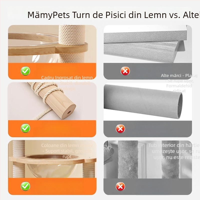 Turn pentru pisici din pluș, crem, pentru uz casnic, mărime medie, economie de spațiu, stâlp de zgâriere