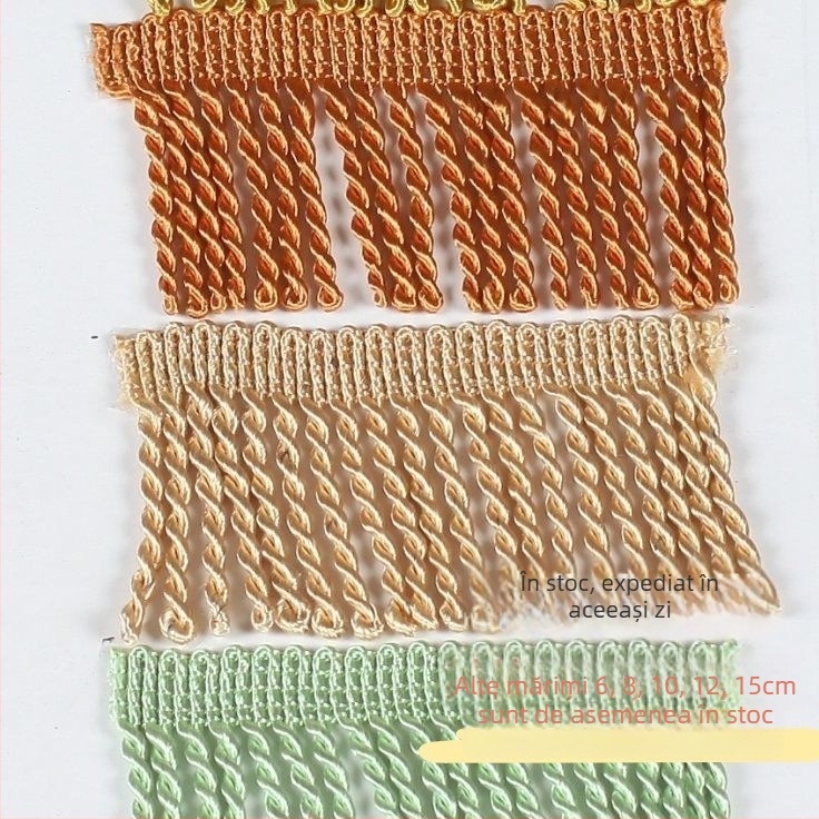 Franjuri din sfoară de 6 cm pentru perdele, margine dantelată pentru textile de casă, 11 m lungime, M6