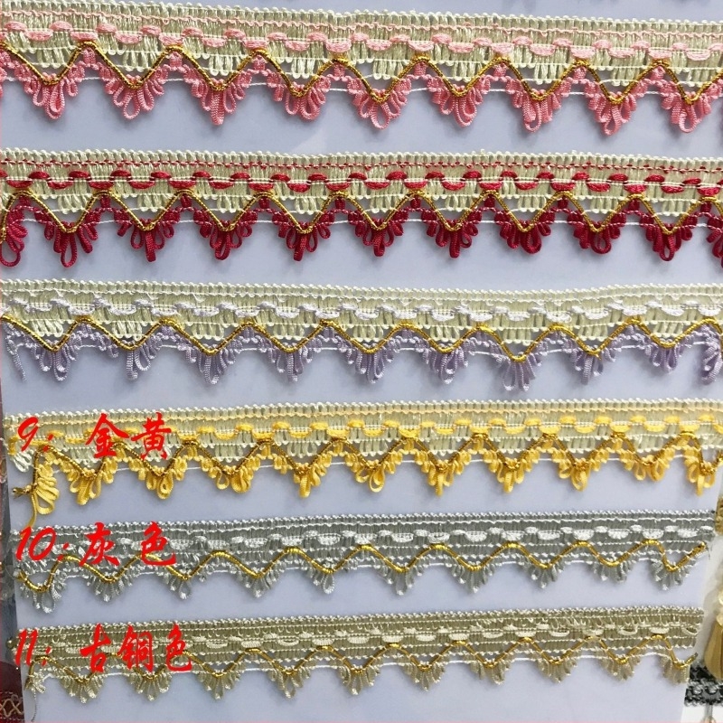 Dantelă pentru perdele cu ciucuri, accesorii pentru textile de uz casnic