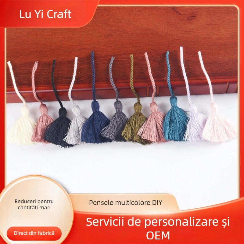 Ciucuri Halloween pentru textile de casă și îmbrăcăminte – ciucuri poliester-bumbac cu șnur de agățare, mărgele și accesorii pentru cutie cadou