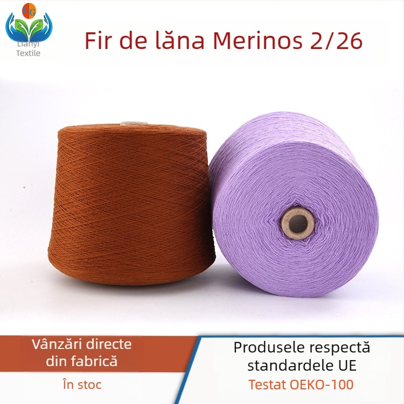 Fire din lână Merino, 100% merino, 26 NM, 2 fire, pentru țesut și cusut