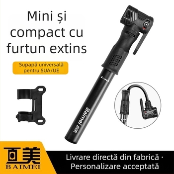 Pompa mini portabilă cu presiune înaltă pentru baschet și fotbal, pompă manuală pentru biciclete de munte și de oraș
