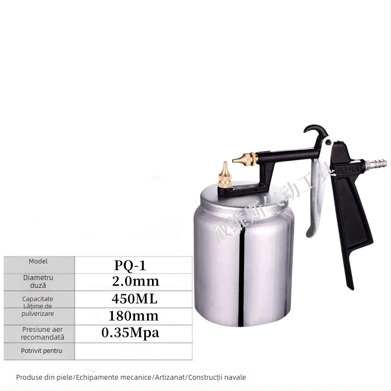 Pistol de vopsit F75 cu W71, pneumatic, rezervor superior și inferior, pentru mobilier și vopsele auto, atomizare înaltă, model E18