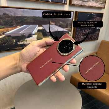 Carcasă de protecție Huawei X5X6 cu piele PU și finisaj aur prin electroplacare, design minimalist, senzație la atingere naturală, calitate înaltă, durabilă, rezistentă la căderi
