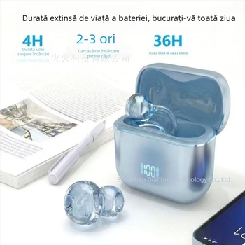 Neutral N39 Căști Bluetooth cu clips pentru ureche și conducție osoasă, AI, Bluetooth 5.0, autonomie lungă (>8h), rezistență la apă, sunet stereo, afișaj digital, conectivitate multiplă