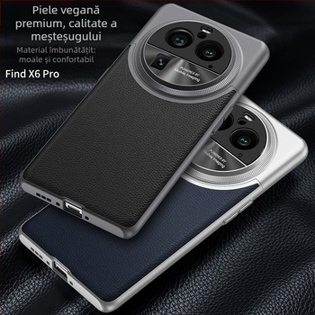 Carcasă pentru Oppo Find X6 / X6 Pro – design color-block, stil de afaceri simplu și elegant, turnare prin injecție, protecție anti-cădere, neagră