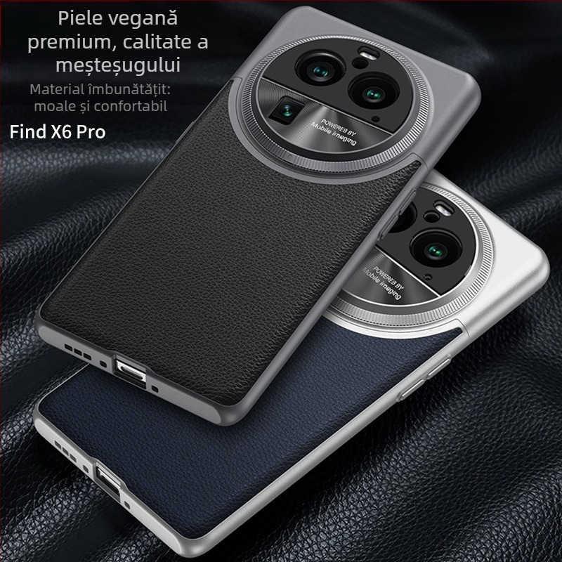 Carcasă pentru Oppo Find X6 / X6 Pro – design color-block, stil de afaceri simplu și elegant, turnare prin injecție, protecție anti-cădere, neagră