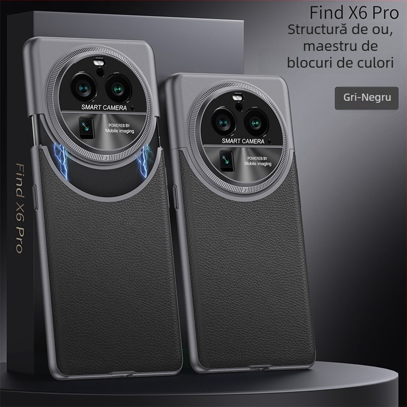Carcasă pentru Oppo Find X6 / X6 Pro – design color-block, stil de afaceri simplu și elegant, turnare prin injecție, protecție anti-cădere, neagră