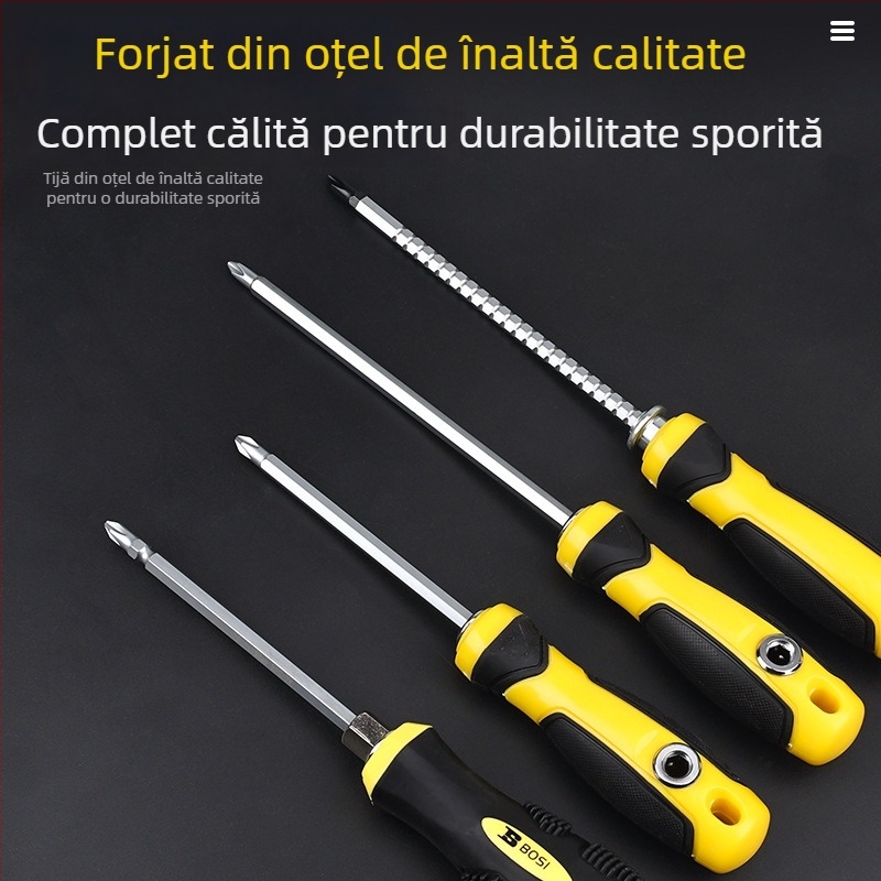 Set de șurubelnițe industrial cu cap Phillips și plat, dublu cap, șurubelniță telescopică cu utilizare duală