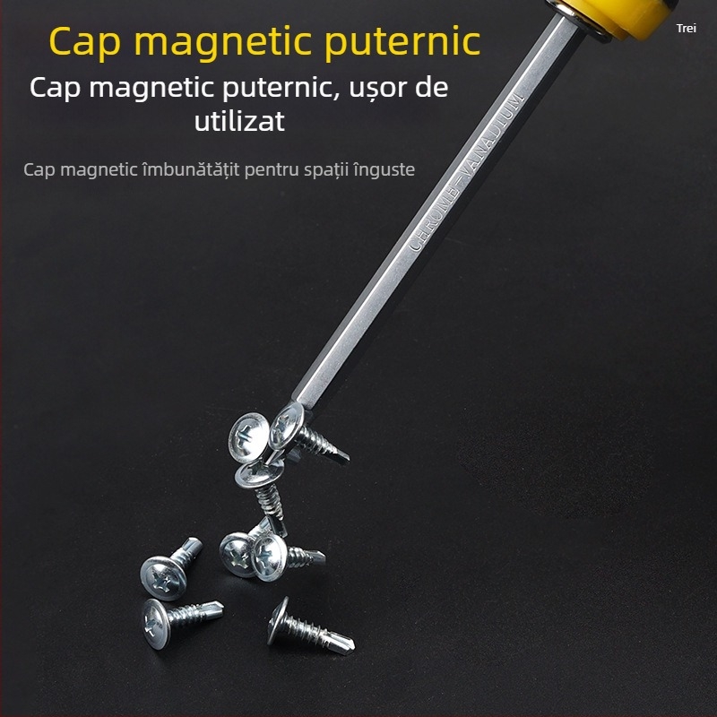 Set de șurubelnițe industrial cu cap Phillips și plat, dublu cap, șurubelniță telescopică cu utilizare duală