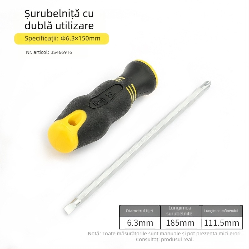 Set de șurubelnițe industrial cu cap Phillips și plat, dublu cap, șurubelniță telescopică cu utilizare duală