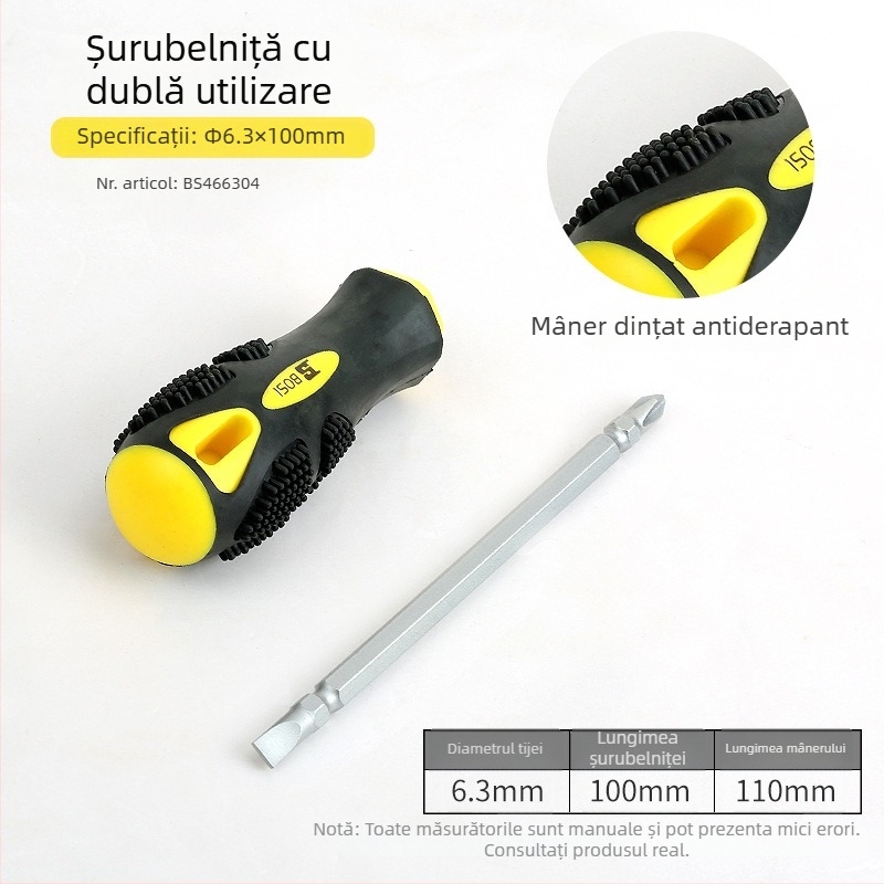 Set de șurubelnițe industrial cu cap Phillips și plat, dublu cap, șurubelniță telescopică cu utilizare duală