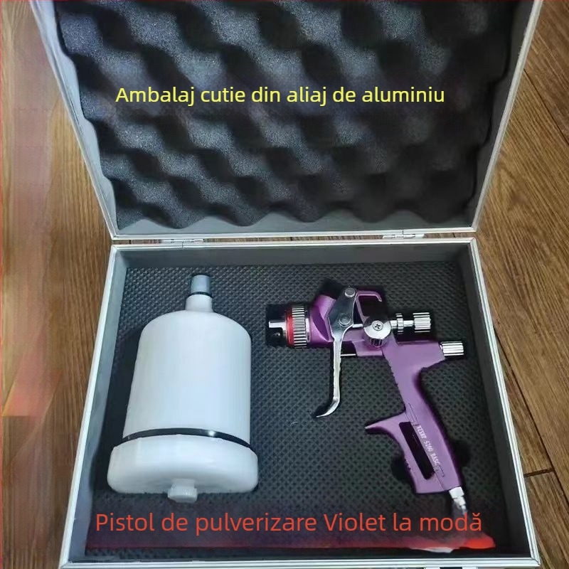 Pistol de pulverizare Violet 5200 pentru vopsirea auto și a lemnului, pistol pneumatic cu utilizare duală pentru vopsele pe bază de ulei și apă