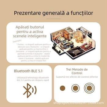Intrerupător wireless cu 8 taste, 4 taste Bluetooth Mesh pentru scene inteligente