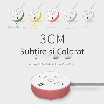 Priză USB rotundă, multifuncțională pentru birou