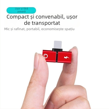 Convertor audio 2 în 1 cu interfețe Lightning pentru iPhone și iPad