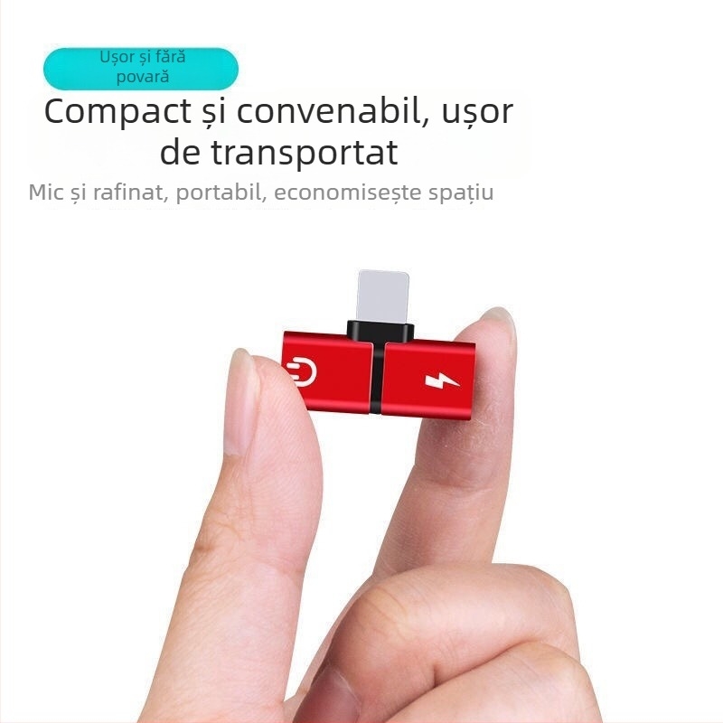 Convertor audio 2 în 1 cu interfețe Lightning pentru iPhone și iPad