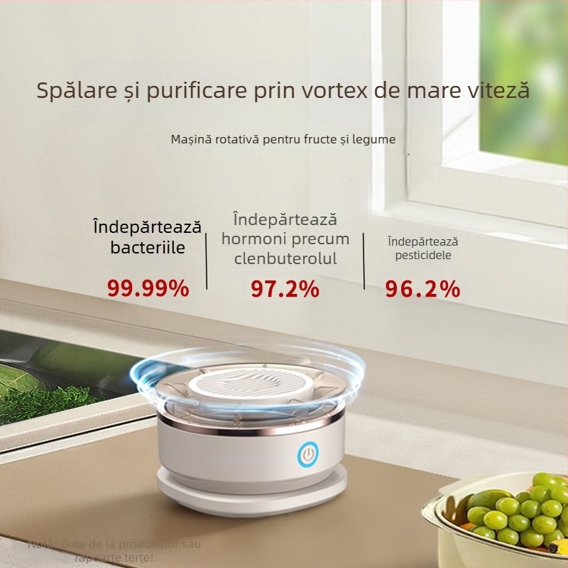 Pure Saint BXQ-1 Mașină electrică de spălat fructe și legume pentru uz casnic, capacitate 8 L, elimină reziduurile pesticidelor