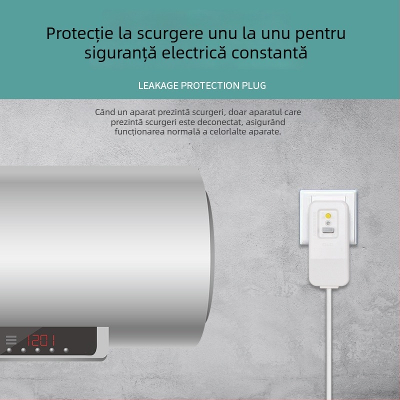 Priză cu întrerupător, protecție la scurgeri pentru boilere, aparate de aer condiționat și robinete electrice