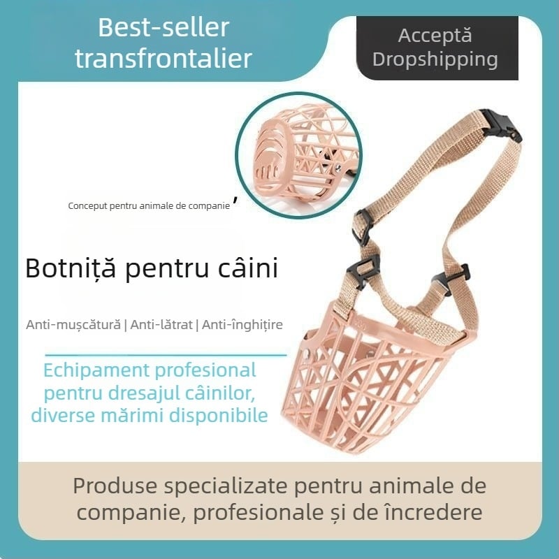 Botniță pentru câini de talie medie – anti-mușcătură și anti-lătrat, pentru câini de familie