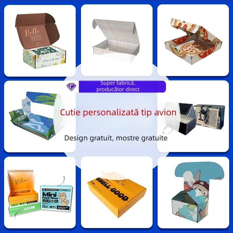 Cutii pentru pantofi cu capac rabatabil, cutii groase pentru cizmele de zăpadă, cutii pentru pantofi sport cu mâner, cutii în stil avion, producție în loturi mici