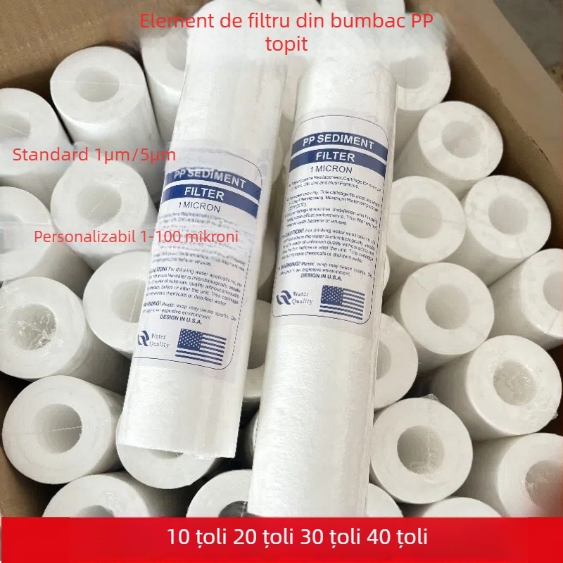 Element filtrant PP din bumbac, prefiltru pentru apă, filtru melt-blown, 1, 5, 10 și 20 mm