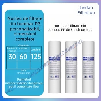 Element filtru PP din bumbac, 5 inch, cu debit mare, prefiltru meltblown pentru apă rece