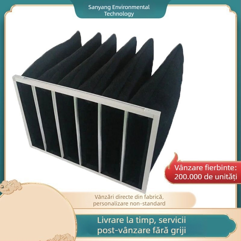Filtru din cărbune activ pentru aer, tip pungă, eficiență medie