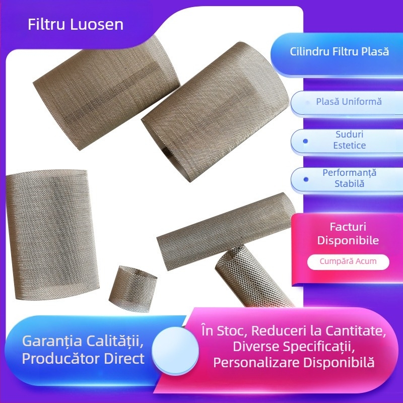Filtru tubular din oțel inoxidabil cu plasă țesută, element filtrant și tub central