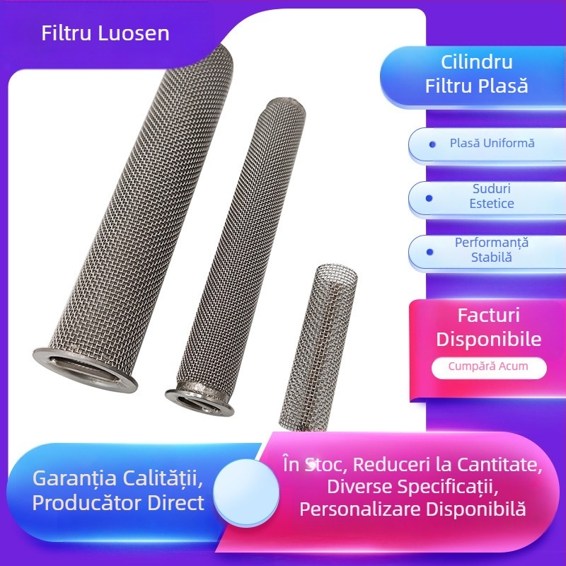 Filtru tubular din oțel inoxidabil cu plasă țesută, element filtrant și tub central