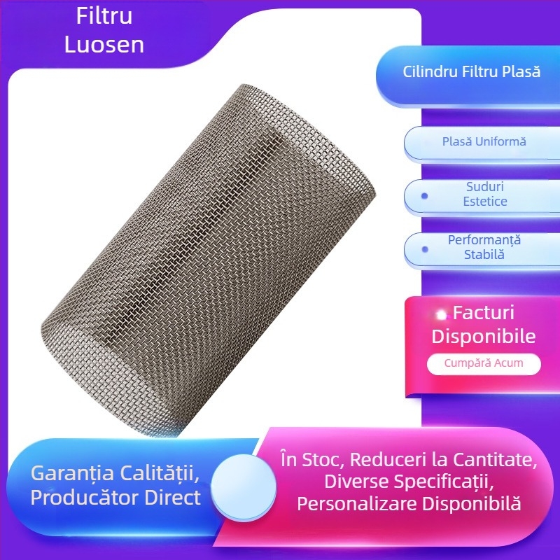 Filtru tubular din oțel inoxidabil cu plasă țesută, element filtrant și tub central