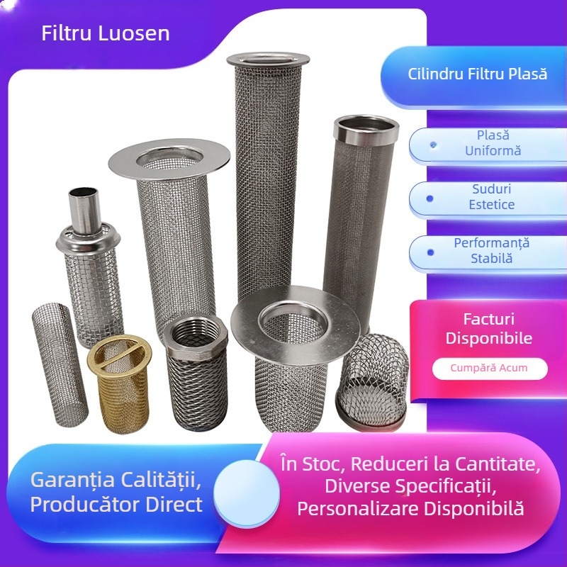 Filtru tubular din oțel inoxidabil cu plasă țesută, element filtrant și tub central
