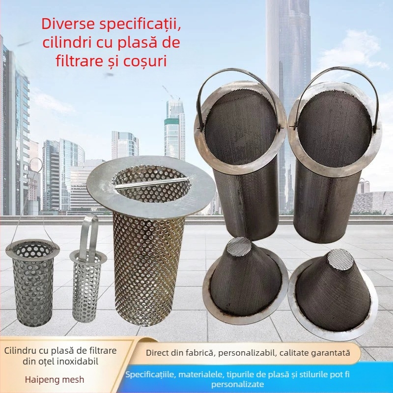Cartuș filtrant din oțel inoxidabil, personalizat de producător, cu coș înclinant, dublu strat, filtru de tip Y cu flanșă, cartuș tip T