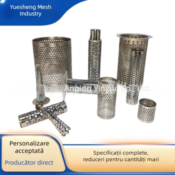 Filtru din oțel inoxidabil 304 cu plasă filtrantă cu flanșă, elemente cilindrice și conice, destinat sudării în mai multe straturi, material 316