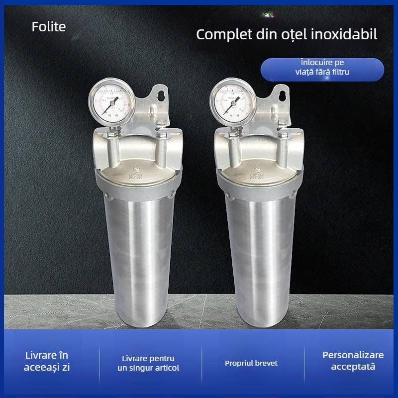 Prefiltru din oțel inoxidabil 304, filtru de apă de precizie, înaltă eficiență, pentru uz casnic și industrial.