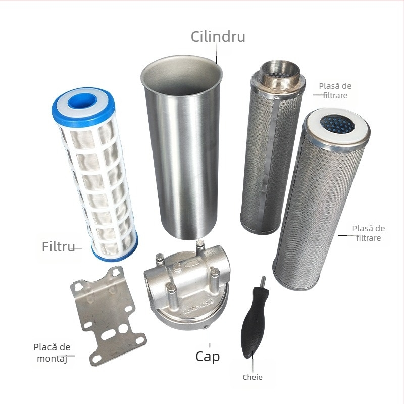 Prefiltru din oțel inoxidabil 304, filtru de apă de precizie, înaltă eficiență, pentru uz casnic și industrial.