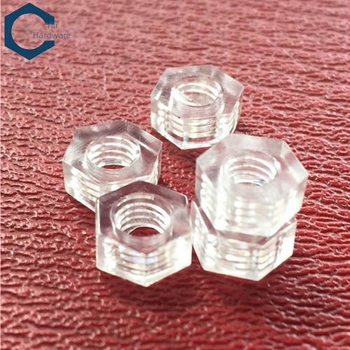 Piuliță hexagonală din plastic DIN 934, capac PC transparent pentru șurub, piuliță hexagonală de blocare