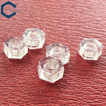 Piuliță hexagonală din plastic DIN 934, capac PC transparent pentru șurub, piuliță hexagonală de blocare