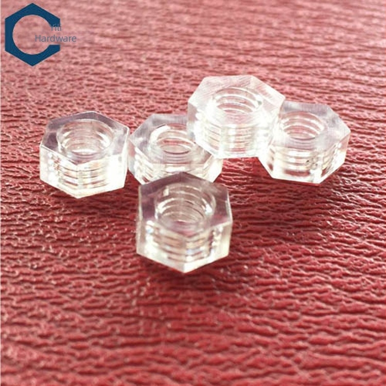 Piuliță hexagonală din plastic DIN 934, capac PC transparent pentru șurub, piuliță hexagonală de blocare