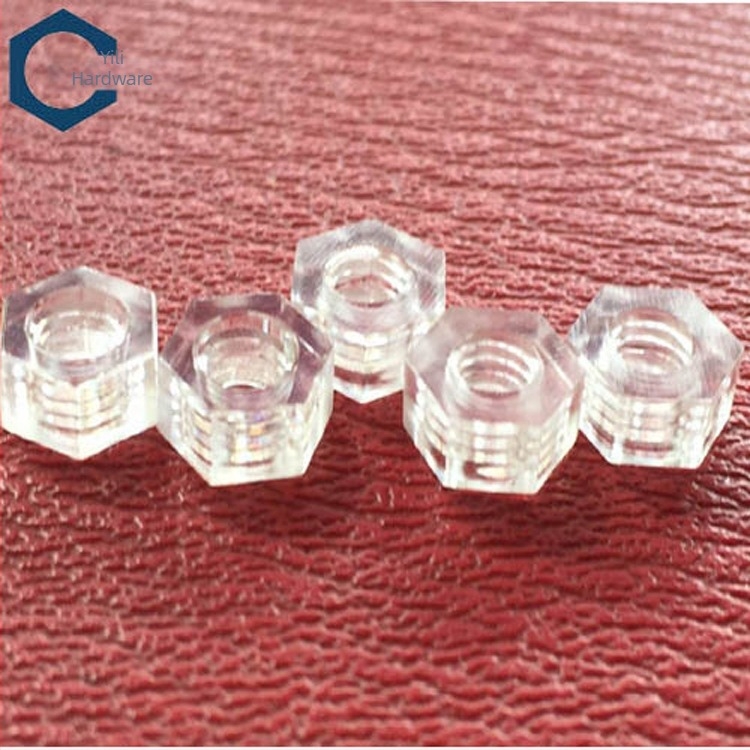 Piuliță hexagonală din plastic DIN 934, capac PC transparent pentru șurub, piuliță hexagonală de blocare