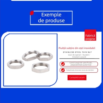 Piuliță subțire din oțel inoxidabil, filet fin, conector rezervor, filet imperial, piuliță hex extern subțire