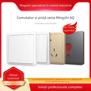 Abbaq Mingzhi Series Intrerupător monopolar și priză, AQ101-10231804, alb cu indicator luminos, 10A