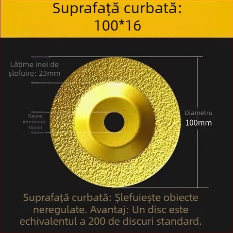 Disc diamant pentru șlefuire fontă și metale, disc plat de 100 mm pentru lustruire