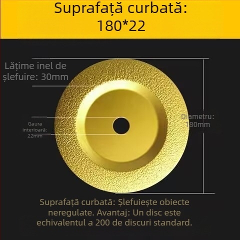 Disc diamant pentru șlefuire fontă și metale, disc plat de 100 mm pentru lustruire