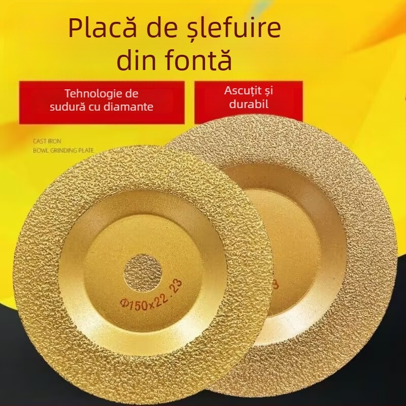 Disc diamant pentru șlefuire fontă și metale, disc plat de 100 mm pentru lustruire