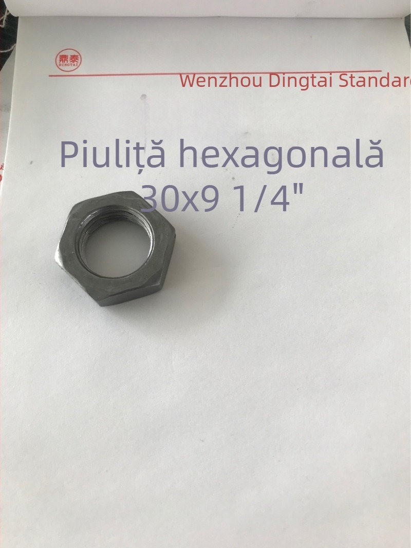 Șurub de strângere galvanizat pentru piuliță hexagonală, culoare naturală, filet 2/1-14, clasa 4.8