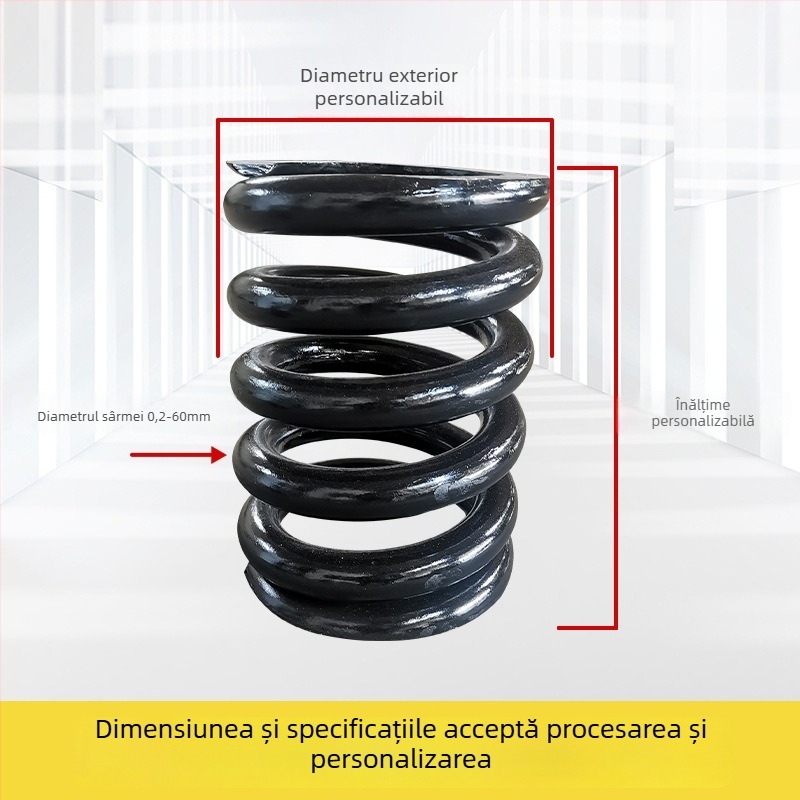 Arc de compresie cu diametru mare al firului, pentru utilaje miniere, amortizare șocuri și revenire, din oțel de arc