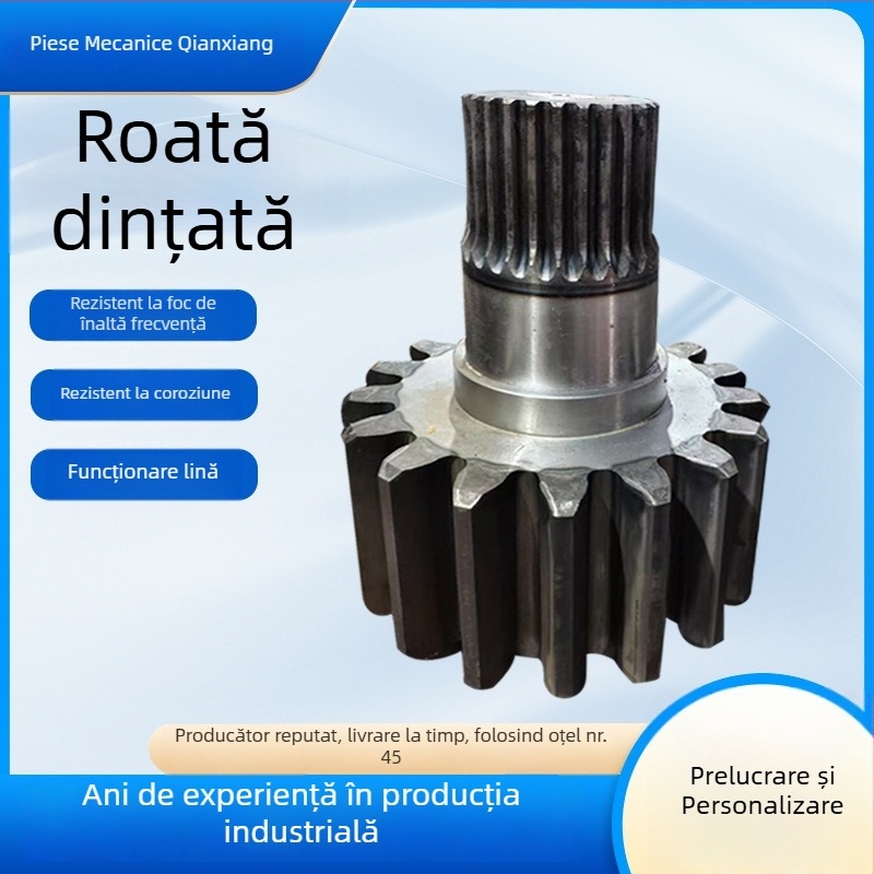 Ax mare pentru transmisie mecanică, nestandard, cu șanțuri spline și ax de tensionare